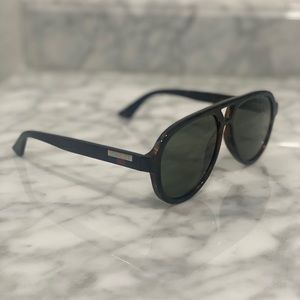 Gucci Tortoise Aviator Sunglasses Unisex GG0767S 002